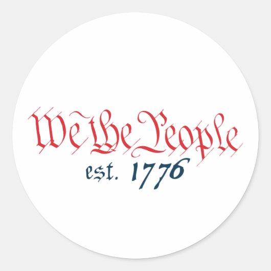 Wij de mensen het beste. 1776 ronde sticker (Voorkant)