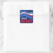 Wij, de mensen onthouden ons en stemmen vierkante sticker (Tas)