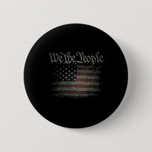Wij, de mensen Vlag VS 4 juli, zijn verontwaardigd Ronde Button 5,7 Cm