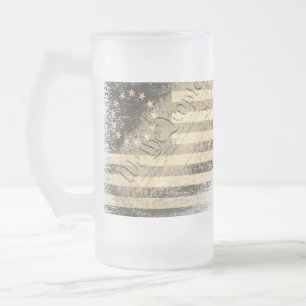 WIJ DE VOLKSwoestijn Betsy Ross American Flag Matglas Bierpul