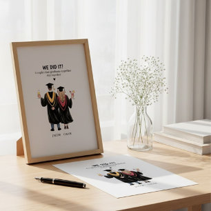 Wij Deden Het Koppel Afstudeercadeau Illustratie Canvas Afdruk