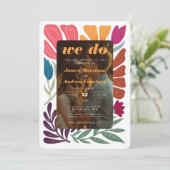 Wij doen Boho chique retro kleurrijke foto bloemig Kaart (Staand voorkant)