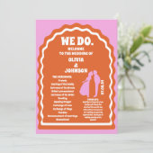 Wij doen Oranje Retro Arch Bruiloft Orde van Servi Programma (Staand voorkant)