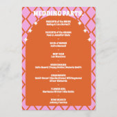 Wij doen Oranje Retro Boho Wedding Order of Servic Programma (Achterkant)