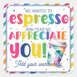 Wij Espresso Waardering Koffie Regenboog Sticker