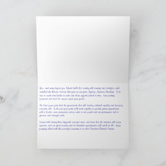 Wij Hart Barack Obama! Stem op 11/06/12 Kaart (Binnen)