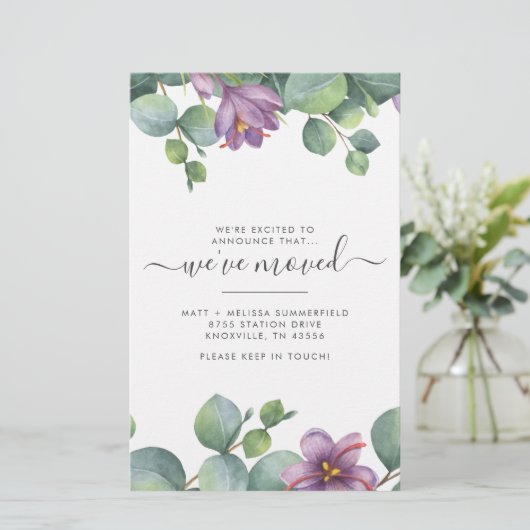 Wij hebben het Adres Eucalyptus Paarse Groene Bewe Briefpapier (Staand voorkant)