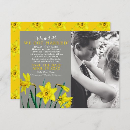 Wij hebben het gedaan gehuwde bruiloft feest save (Voorkant / Achterkant)