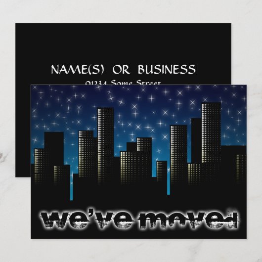 wij hebben stadslandschap mededeling verplaatst aankondiging (Voorkant / Achterkant)