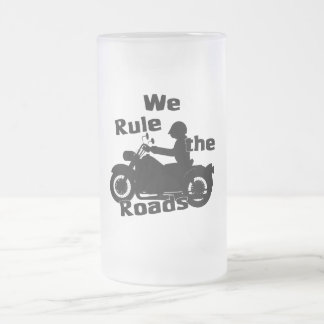 Wij heersen over de wegen Biker 16 oz Frosted Glas Matglas Bierpul