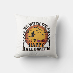 Wij heksen u een gelukkig Halloween vintage Kussen