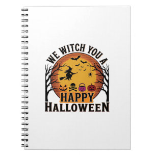 Wij heksen u een gelukkig Halloween vintage Notitieboek