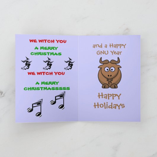 Wij heksen u een vrolijk kerst Wenskaart Feestdagen Kaart (Binnen)