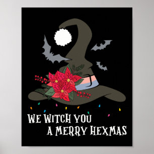 Wij heksen u vrolijke hexmas hekserige kerst wicca poster