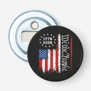 Wij Het Volk 1776 2026 Patriottische Vlag Button Flesopener