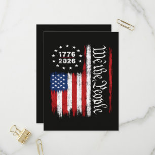 Wij Het Volk 1776 2026 Patriottische Vlag Uitnodiging Briefkaart