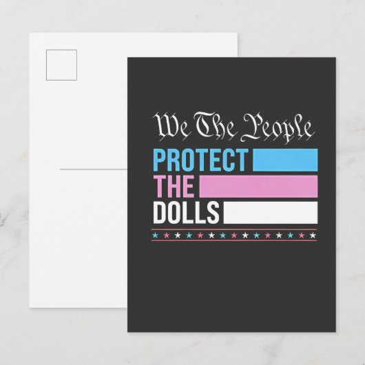 Wij Het Volk Beschermen De Poppen LGBT Transgender Aankondigingskaart (Voorkant / Achterkant)