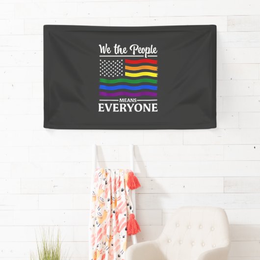 Wij Het Volk Betekent Iedereen Maand van de LGBTQ Spandoek (Insitu)