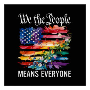 Wij Het Volk Betekent Iedereen Regenboog LHBT Homo Perfect Poster