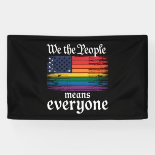 Wij Het Volk Betekent Iedereen USA Vlag LGBTQ Spandoek