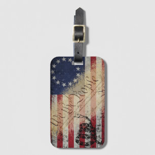 Wij Het Volk Betsy Ross Amerikaanse Vlag en Slang Bagagelabel