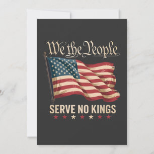 Wij Het Volk Dienen Geen Koning USA Patriottisch  Bedankkaart