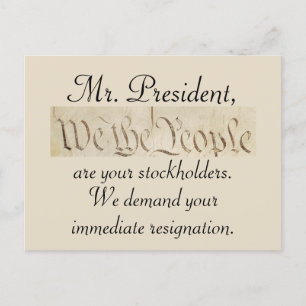 Wij, het volk, eisen het aftreden van Trump Briefkaart