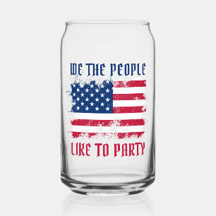 Wij, het volk Funny Distress USA Vlag op 4 juli Blikvorm Glas