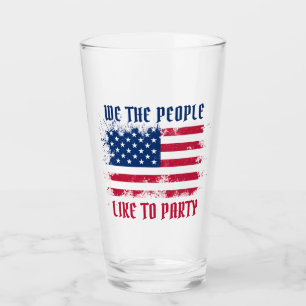 Wij, het volk Funny Distress USA Vlag op 4 juli Glas
