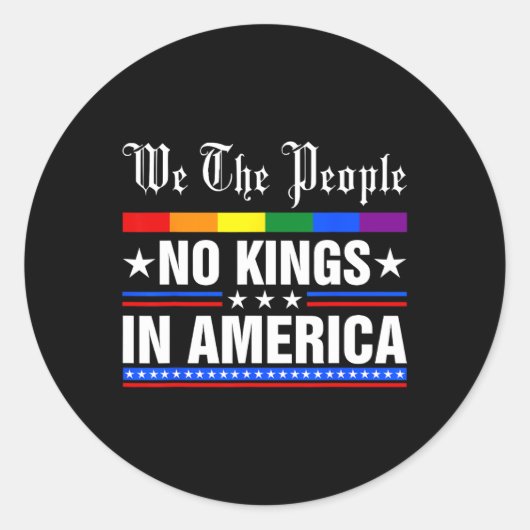 Wij, het volk, hebben geen koningen in Amerika, an Ronde Sticker (Voorkant)