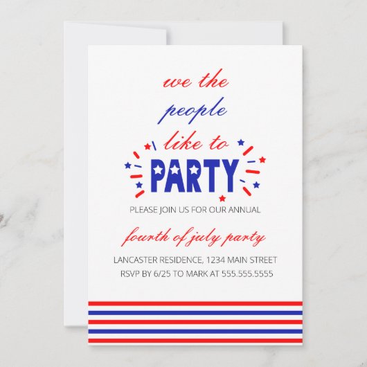 Wij, het volk, houden van feesten kaart (Voorkant)