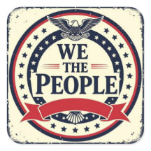Wij het volk klassiek Amerikaans embleem
