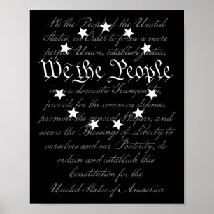 Wij Het Volk Preambule Amerikaanse Grondwet 4 Juli Poster