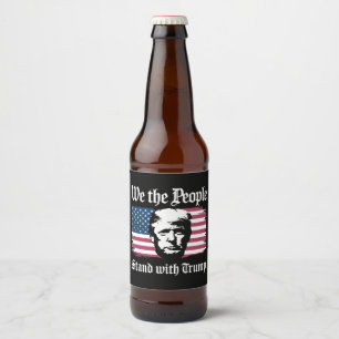 Wij, het volk, staan achter Donald Trump Support 2 Bier Etiket