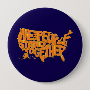 Wij, het volk, staan samen ronde button 4,0 cm