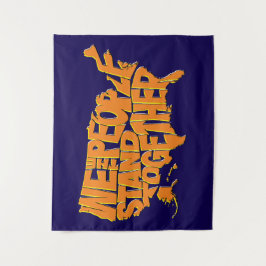 Wij, het volk, staan samen wandkleed