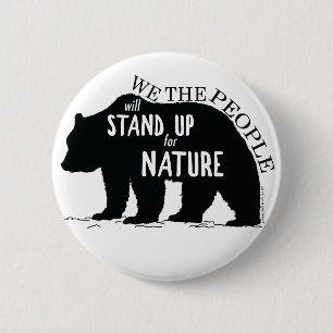Wij, het volk, staan voor natuur - beer ronde button 5,7 cm