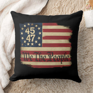 Wij Het Volk Trump 45 47 Vervallen Vintage Vlag Kussen