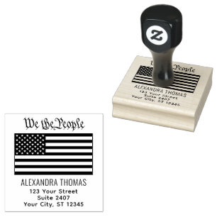#Wij het Volk USA Amerikaanse Vlag Naam Adres Rubberstempel
