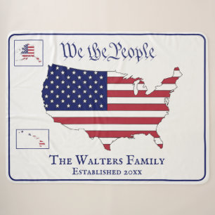 Wij het Volk USA Stars & Stripes Kaart Familie Naa Sherpa Deken