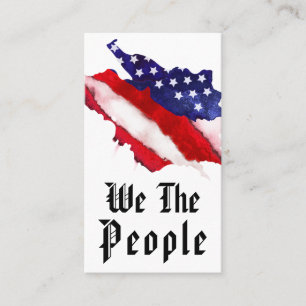 ** Wij het volk Waterverf Amerikaanse vlag Visitekaartje
