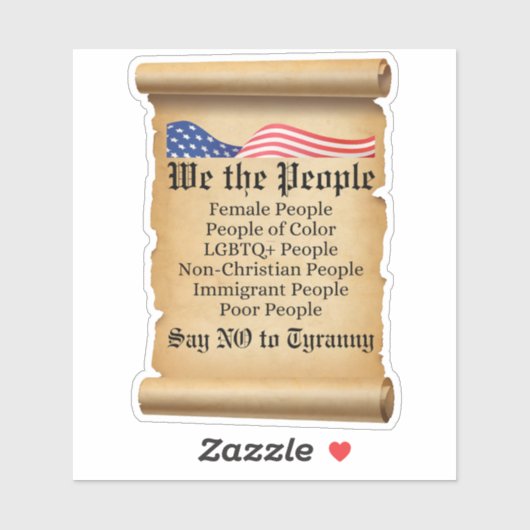 Wij het Volk Zeggen Nee tegen Tyrannie Sticker (Vel)