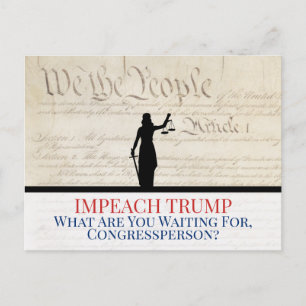 Wij, het Volkscongres Impeach Trump Lady Justice Briefkaart