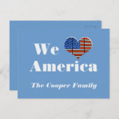 Wij houden van Amerika douanenaam Briefkaart (Voorkant / Achterkant)