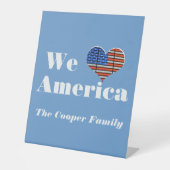 Wij houden van Amerika Reclamebord Met Voetstuk (Voorkant)