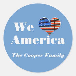 Wij houden van Amerika Ronde Sticker