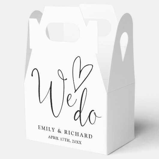 Wij houden van een zwart-wit bruiloft bedankdoosjes (Geopend)