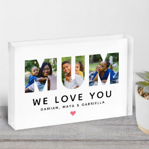 Wij houden van jou, mama, foto-lettercadeau fotoblokken