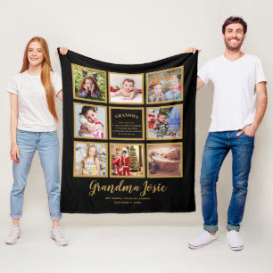 Wij houden van oma foto collage op maat gemaakt fleece deken