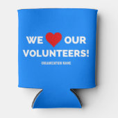 wij houden van onze vrijwilligers blikjeskoeler (Voorkant)